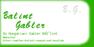 balint gabler business card